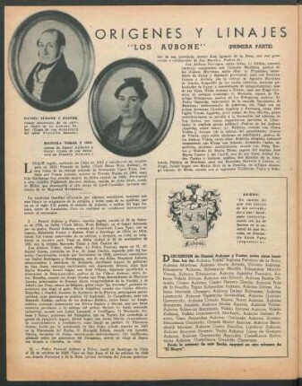 Orígenes y linajes argentinos : "Los Aubone"