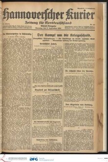 Hannoverscher Kurier : Hannoversches Tageblatt ; Morgenzeitung für Niedersachsen