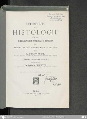Lehrbuch der Histologie und der mikroskopischen Anatomie des Menschen : mit Einschluß der mikroskopischen Technik