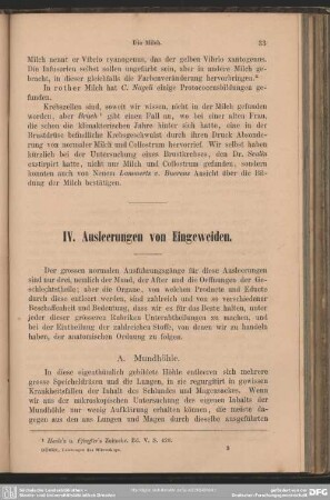 IV. Ausleerungen von Eingeweiden