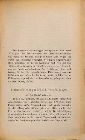 Beiträge zur Aetiologie der Augenmuskellähmungen