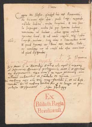Über Prv 26,5 (Exzerpt, geschrieben von Johannes Heß)