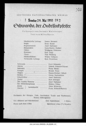 Schwanda, der Dudelsackpfeifer