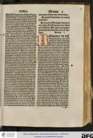 Sequuntur sermones de tertio precepto.