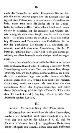 III. Ueber Entwicklung der Tonleiter.