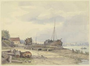 Werft am Rheinufer bei Niederwalluf