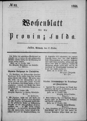 Nr. 83, Ausgabe vom 17. Oktober 1866
