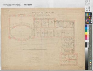 Münster (Münster) Schloß (Oberpräsidialflügel) Inventarienzeichnung Blatt 4 Grundriß 2. Stockwerk mit Leitungsanlagen 1901 1 : 100 55 x 78 Lithographie: Bogdan Gisevius, Berlin KSM Nr. 1539,11