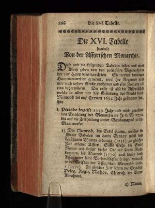Die XVI. Tabelle handelt Von der Assyrischen Monarchie.