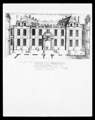Ansicht der Straßenfront des Hôtel Senecterre in Paris