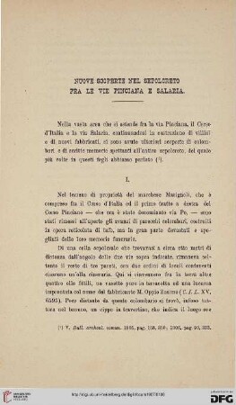 35: Nuove scoperte nel sepolcreto fra le vie Pinciana e Salaria