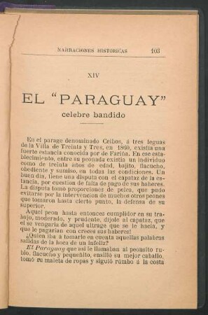 XIV - El "Paraguay" celebre bandido