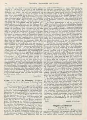 549-550 [Rezension] Mandel, Hermann, Der Wunderglaube