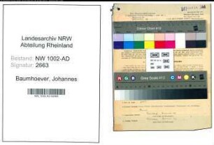 Entnazifizierung Johannes Baumhoever, geb. 05.10.1901 (Angestellter)