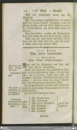 XIII. Titul. Von denen Evolutionen