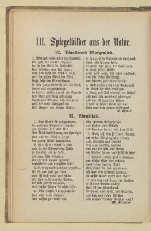 III. Spiegelbilder aus der Natur