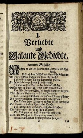 I. Verliebte und Galante Gedichte.
