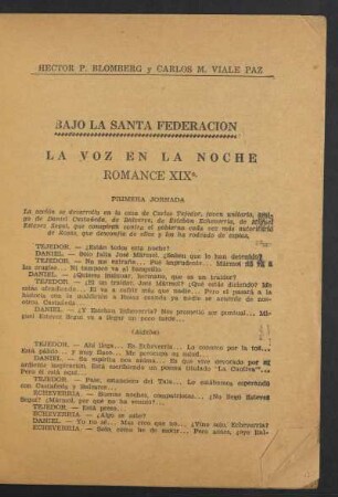La voz en la noche - Romance IXI°