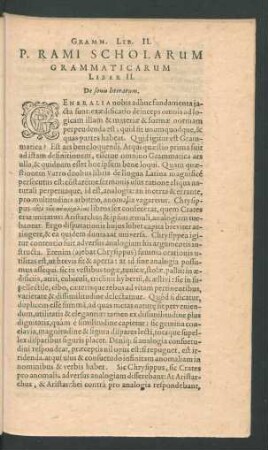 P. Rami Scholarum Grammaticarum Liber II. De sonis literarum.