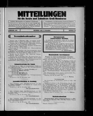 Jahrgang 1931, Hamburg, den 6. Dezember, Nummer 49