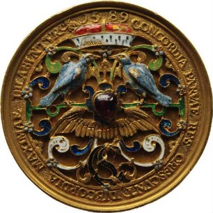 Kurfürst Christian I. und Kurfürstin Sophia - Medaillenkleinod