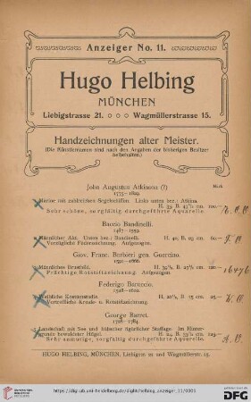 Handzeichnungen alter Meister (Nr. 1-107)