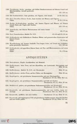 Antiquitäten (Nr. 1118-1311)