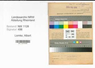 Entnazifizierung Albert Lemke , geb. 30.06.1893 (Polizist)