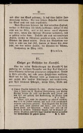 IV. Einiges zur Geschichte der Kartoffel
