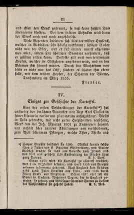 IV. Einiges zur Geschichte der Kartoffel