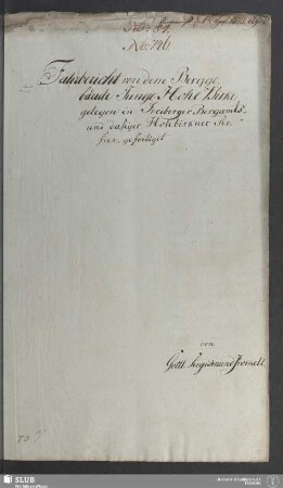 Fahrbericht von dem Berggebäude Junge Hohe Birke gelegen in Freyberger Bergamts- und dasiger Hohbirkner Refier - 17.6654 4.