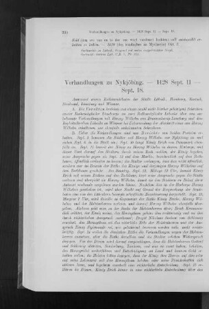 Verhandlungen zu Nykjöbing. - 1428 Sept. 11 - Sept. 18.