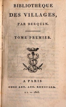 Oeuvres complètes de Berquin, 9. Bibliothéque des villages. 1