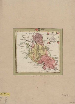 Karte der Ämter Wurzen, Eilenburg und Düben, ca. 1:230000, Kupferstich, 1759 : Bailliages de Wurtzen, Eilenburg et Duben. - [Ca. 1:230 000]. - [Paris] : [Le Rouge] , [1759]. - 1 Kt. : Kupferst. ; 22 x 20 cm