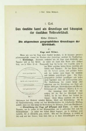 Erster Abschnitt. Die allgemeinen geographischen Grundlagen der Wirtschaft