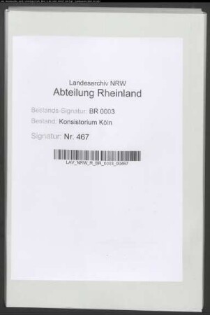 Beratungen der Klevischen Kreis-Synode, vor allem zur Kirchenordnung