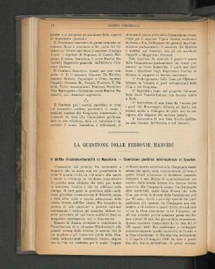 La Questione Delle Ferrovie Mancesi.