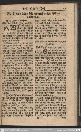 IV. Lieder über die vornehmsten Glaubenslehren