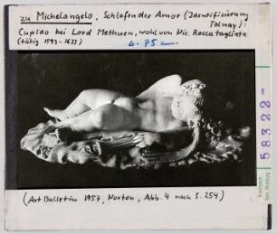 zu Michelangelo: Schlafender Cupido, wohl von Nicolo Roccatagliata