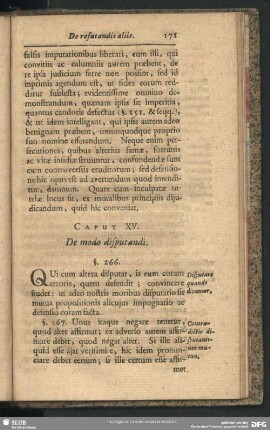 Caput XV. De modo disputandi