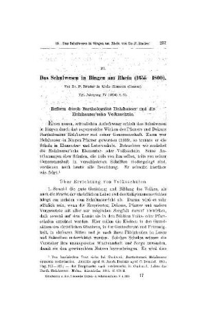 Das Schulwesen in Bingen am Rhein (1655-1800)