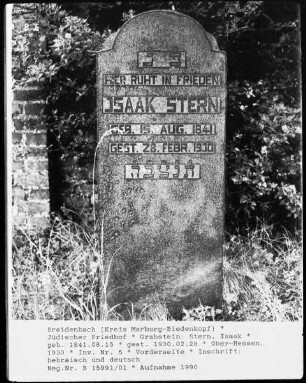 Grabstein Isaak Stern (+1930)