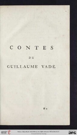 Contes de Guillaume Vadé