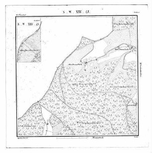 Kartenblatt SW XXIV 48 SW XXV 48 Stand 1837 (Multiblatt 1:2500)