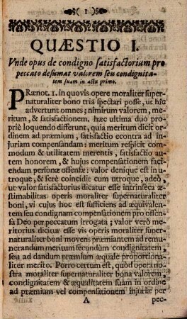 Quaestiones theol. de satisfactione Reparatoris et Redemptoris Nostri Domini Jesu Christi ...