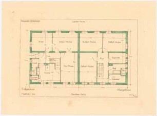 Wohnhaus mittlerer Größe für Beamte: Grundriss 1:100