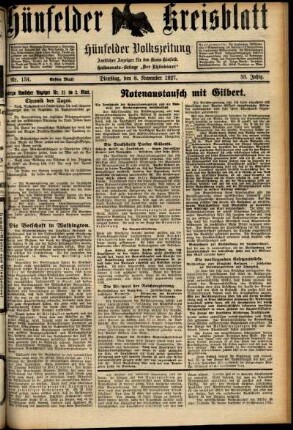 Erste Ausgabe vom Dienstag, den 08. November 1927.