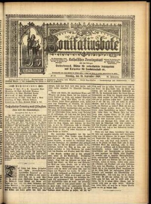 Erste Ausgabe vom Sonntag, den 19. September 1909.
