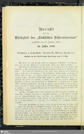 Bericht über die Thätigkeit des "Sächsischen ...