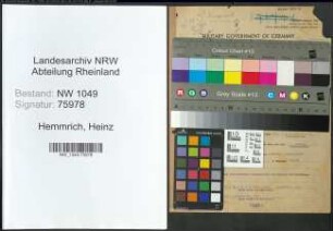 Entnazifizierung Heinz Hemmrich , geb. 17.04.1908 (Arzt)